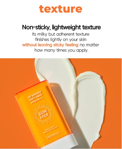 Deoproce UV Defence Silky Light Sun Stick SPF50+ PA++++ | Broad Spectrum Sunscreen, Lightweight & Non-Greasy, UV Protection 19g