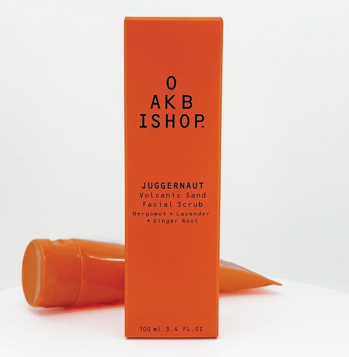 Juggernaut Men's Volcanic Sand Facial Scrub, Bergamot, Lavender and Ginger Root, 3.4 fl oz