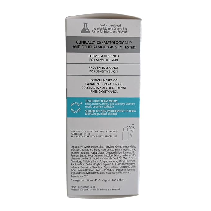 Pharmaceris Intensive Moisturizing Serum - Instant Hydration Hyaluronic Acid, Prebiotic & Niacinamide Light Weight Moisturizer for Glow Skin, HYALURO-SENSIBIOTIC