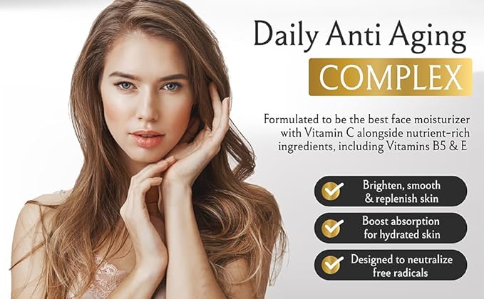 Vitamin C Serum with SPF 35 – Daily Defense Antioxidant Face Serum for Brightening, Anti-Aging & Sun Protection – Smooth, Even Tone