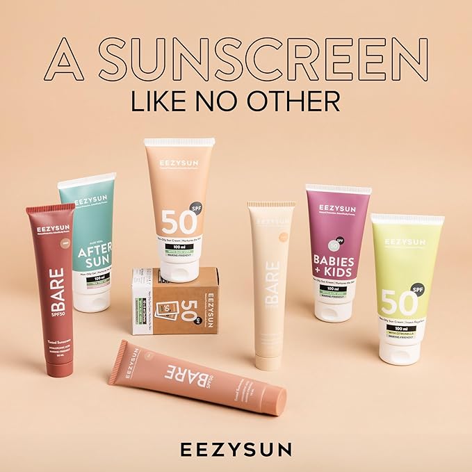 BARE Tinted Sunscreen SPF 50 – Non-Greasy, Water-Resistant, Vegan & Reef-Safe with Hyaluronic Acid & Jojoba Oil – 1.69 fl oz – Tan