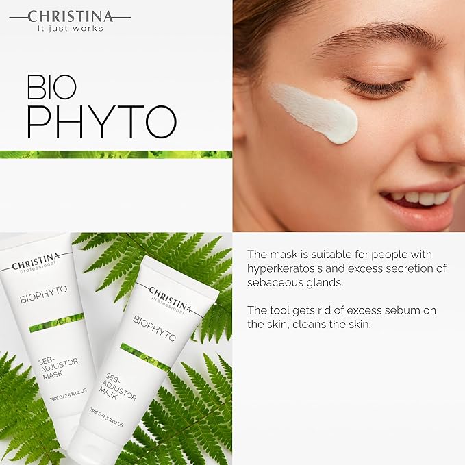 -CHRISTINA- Bio Phyto Seb-Adjustor Facial Mask with Moisture Complex | Face Masks Skincare Targets Acne, Blackheads, and Oiliness | Clears and Balances Skin | Suitable for All Skin Types 75ml