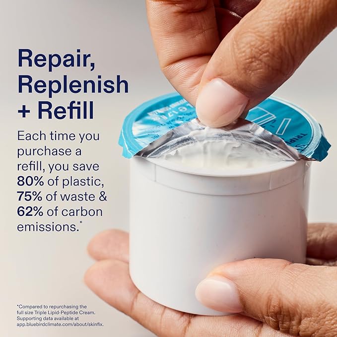 Skinfix Triple Lipid-Peptide Cream Refill - 1.7 oz - Rich Face Moisturizer to Instantly Hydrate & Restore Dry, Sensitive Skin - Non-Comedogenic, Fragrance Free, Vegan, Cruelty Free