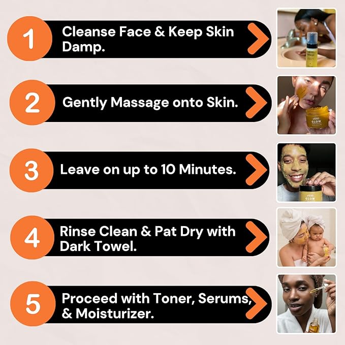 Minimo Glow Turmeric Face Scrub (Citrus Peach) - Infused with Turmeric, Manuka Honey, Cinnamon, and Chamomile - Turmeric Glow Face Scrub for All Skin Types - 5 FL OZ (147 ML)