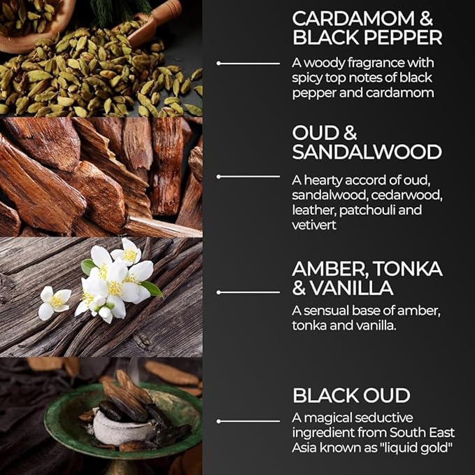 ZOUSZ Black Oud Charcoal Mens Face Scrub Mask – Exfoliating Clay Face Mask & Deep Cleansing Facial Scrub with Activated Charcoal, Salicylic Acid & Hyaluronic Acid – Revitalize skin – 50ml