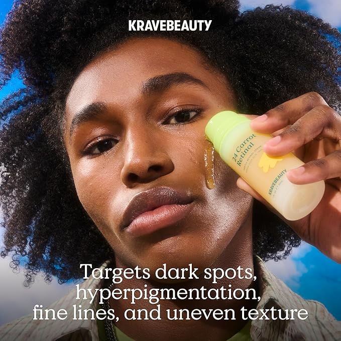 KraveBeauty 24 Carrot Retinal - 30ml, Korean Skincare-Inspired Gentle Retinal Serum, Smooths Skin Texture, Supports Skin Barrier, Lightweight Non-Sticky Gel, Nourishes with Upcycled Carrot Extract