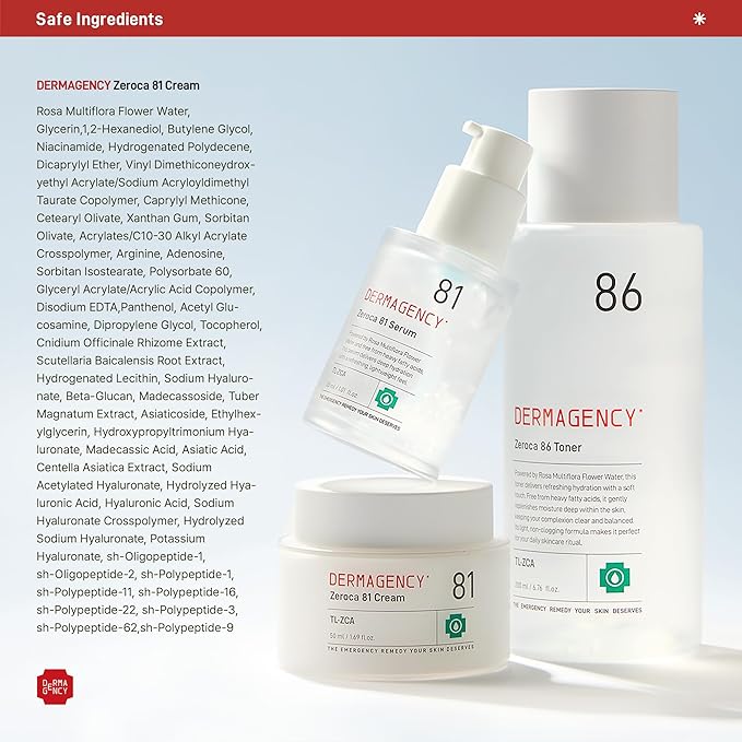 Zeroca 81 Korean Calming Cream for Acne-Prone & Oily Skin – Lightweight Barrier-Repair Moisturizer, Controls Sebum, Deeply Hydrates & Smooths Texture (2.02 fl.oz. 60 ml)