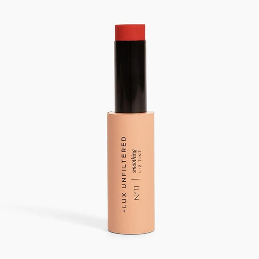 + Lux Unfiltered N°11 Smoothing Hydrating Lip Tint for Women - Tinted Lip Balm with Jojoba & Sunflower Oil - Lightweight Moisturizing Semi-Sheer Color - Vegan & Cruelty-Free - Chili (Spicy Sheer Red)