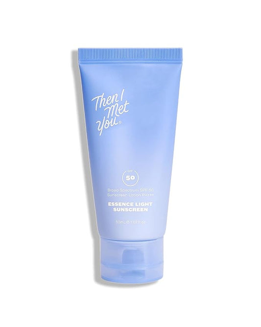 Then I Met You Essence Light Sunscreen, Broad Spectrum SPF 50 Lotion PA+++, with Hyaluronic Acid, Vegan, Cruelty-Free, 1.69 oz