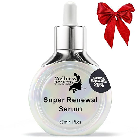 Wellness Heavens Vitamin C Serum for Face, Anti Aging Collagen Peptide Face Serum with Niacinamide & Vitamin E for Dark Spot, Brightening, Moisturizing, Smoothing, Firming, 30 ml