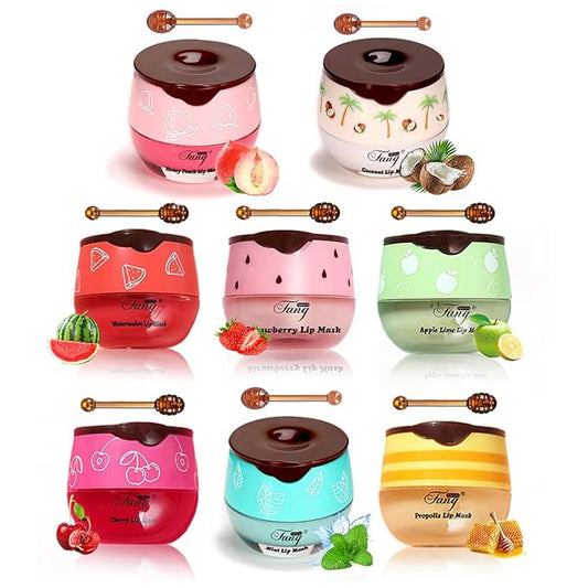 Honey+Strawberry+Apple Lime+Watermelon Lip Balm Lip Mask, Moisturizing Lip Sleeping Mask, Hydrate Repair Prevent Dry Cracked Lip (8 Flavors)