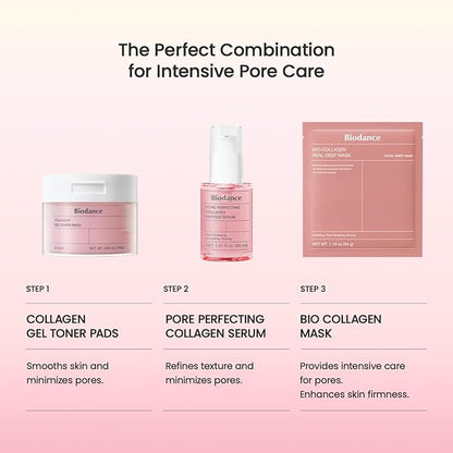 BIODANCE Pore Perfecting Collagen Peptide Serum, Skin Firming & Radiance Boost, Plumping, Pore Care, Makeup Prep Serum for All Skin Types, Korean Skincare, Stocking Stuffers | 1.01 fl.oz x 1 ea
