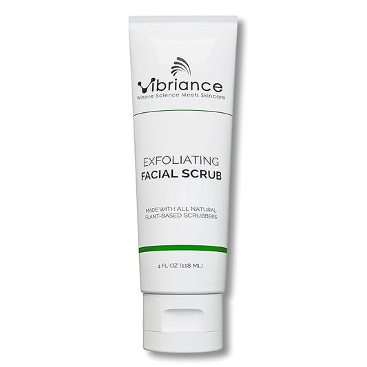 Vibriance Ultra-Gentle Face Scrub, 4 fl oz - Exfoliating Facial Wash Unclogs Pores - Sulfate and Paraben-Free Exfoliator For All Skin Types - Made with Natural Ingredients