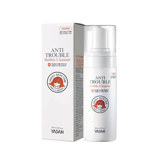 YADAH Anti Trouble Bubble Cleanser 5.07 Ounce, Facial Cleanser with Salicylic Acid for Acne, Vegan Skincare for Sensitive Skin