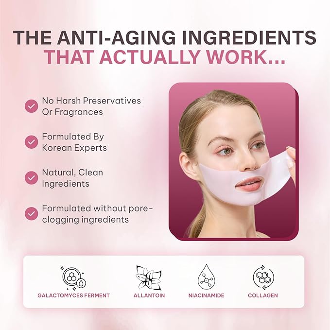Quasi Bio-Collagen Face Mask Overnight – Hydrating Korean Sheet Mask – Niacinamide & Low Molecular Collagen – Firming & Smoothing Skincare for All Skin Types – 4 Masks