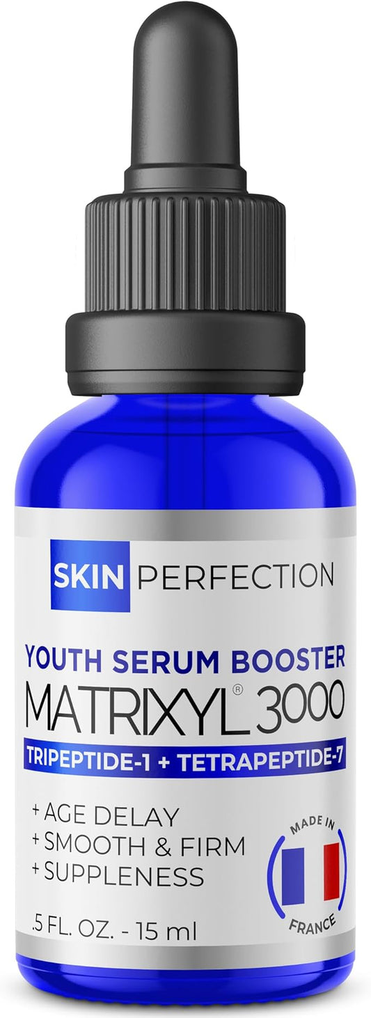 Skin Perfection Matrixyl 3000 Serum for Face Anti Aging - Face Serum for Women Anti Aging with Palmitoyl Tripeptide-1 Tetrapeptide 7 for Wrinkles & Fine Lines - Mix with Any Skincare Product - 0.5oz