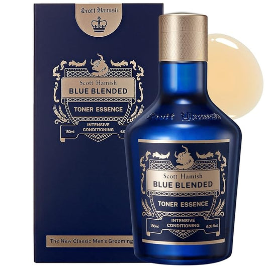 Scott Hamish Blue Blended Toner Essence - Men Facial Toner Essence with Hyaluronic Acid & Amino Acid - Hydrating Toner Restore Vitality – All in One Face & Aftershave, 6.09 fl.oz.