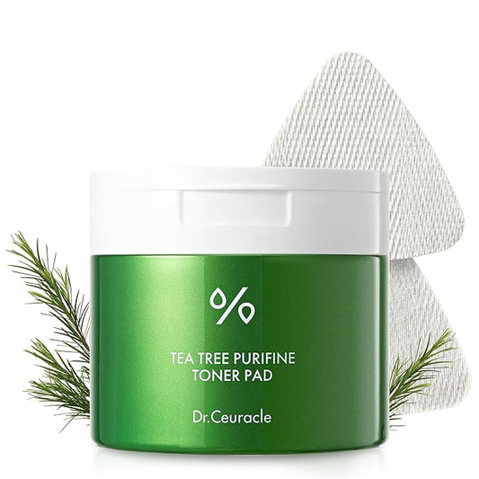 Dr.Ceuracle Tea Tree Purifine Toner Pad - Korean Skincare Mild Exfoliating and Pore Care, Double-Textured Face Pads with PHA, Zinc PCA, Niacinamide (60 Pads)
