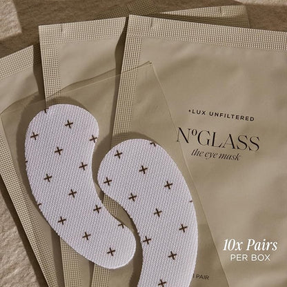 + Lux Unfiltered Cooling Under Eye Patches - Anti-Slip Caffeine Infused Korean Eye Mask - Reduces Puffiness, Brightens, & Hydrates Skin - Fragrance Free, Vegan, & Cruelty Free - 10 Count