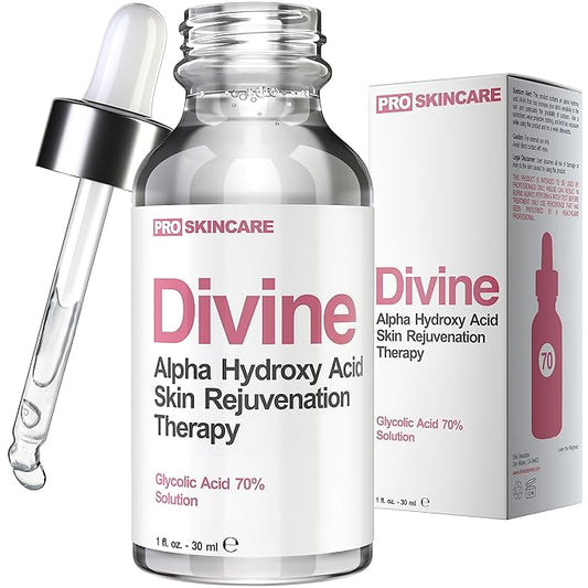 Glycolic Acid Peel 70% Professional Chemical Peel for Face at Home - Intense Alpha Hydroxy Acid Skin Peel For Acne Scars, Collagen Boost, Wrinkles, Fine Lines - Liquid Exfoliant for Face Peel Mask